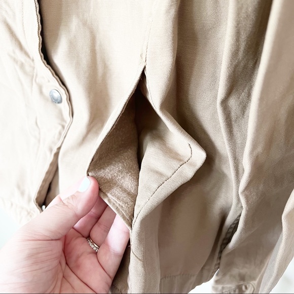 Levi's Hooded Crop Preppy Field Utility Cotton Jacket Khaki XL NWT - Picture 9 of 13